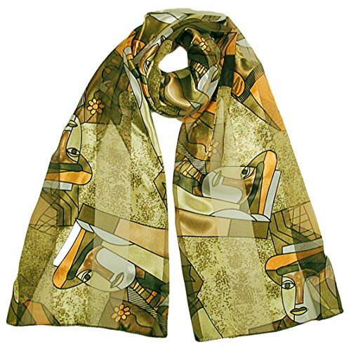 Picasso Art Print Sheer Silky Long Neck Scarves for Women2