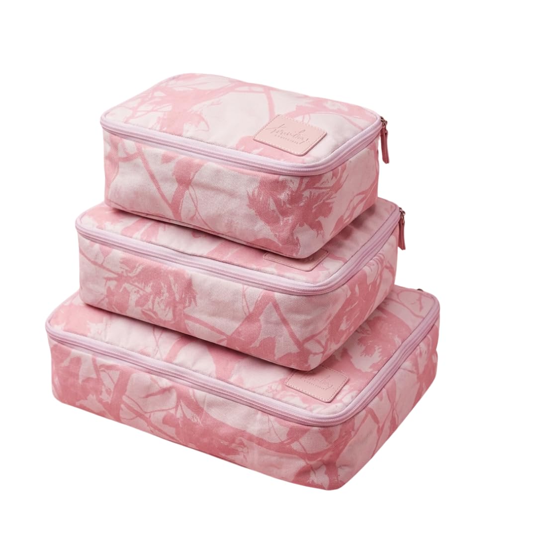 Pink Floral Packing Cubes for Travel, Set of 3-image-40