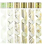 MEEDEE Christmas Ribbon Wired 2.5 Inch 6 Rolls 36 Yards Lime Green Ribbon Gold Ribbon for Christm...