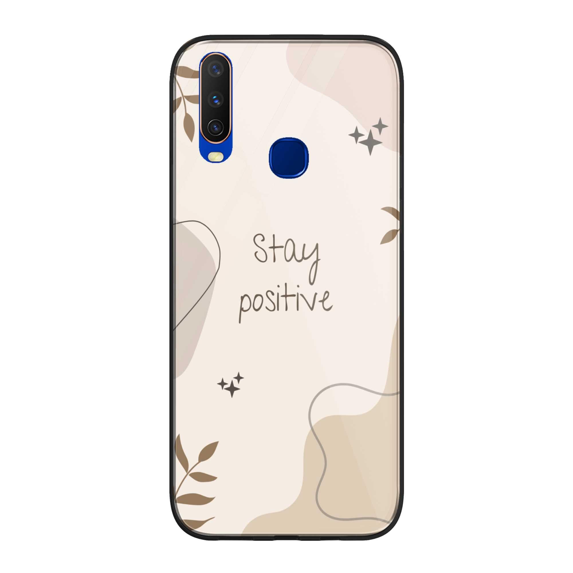 NDCOM for Vivo Y11 Vivo Y12 Vivo Y15 Vivo Y17 Vivo U10 Back Cover  Cream Beige Aesthetic Printed Glass Case