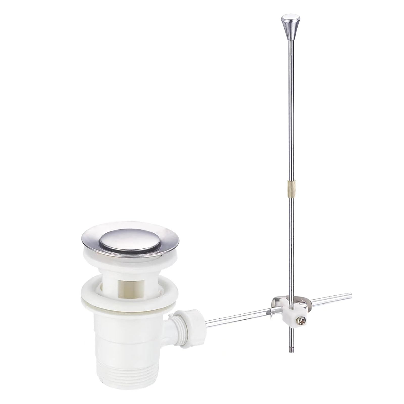 Drain Assembly with Pull Rod Functional Sink Drainage Set with Overflows Pull Activation for Kitchen Basin Plug
