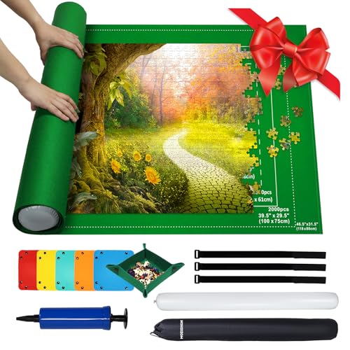 MOZOOSON Puzzlematte, Puzzle Matte Roll Up für 2000 1000 Teile Jigsaw ,...