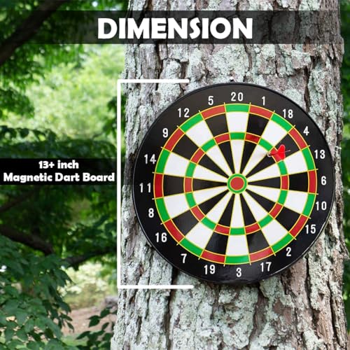 Image of Wembley Dart Board with Dart for Kids & Adults with 8 Magnet Darts - Board Game for Kids 5 6 7 8 9 10 11 12 Years Indoor Game Gifts for Boys & Girls