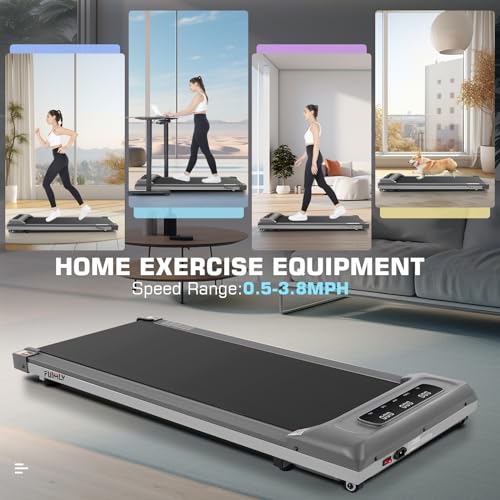 Image of Walking Pad Under Desk, Funmily 2.5hp Small Treadmill for Home /Office, 2024 Upgrade 3-in-1 Mini Treadmill with App, Remote Control, LED Display, 300 Lb Capacity
