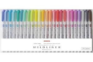 Zebra Mildliner Multicolor Double-Ended Brush and Fine Point Highlighter Set