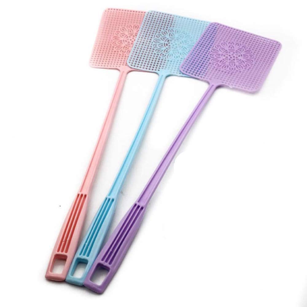 NHGF Plastic Fly Pat Manual Fly Pat Long Handle Durable Extinguishing Fly Beat Fly Beat Mosquito Beat Fly Pat 3 Packs Random