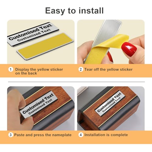 Image of Customize Name Tags Custom Metal Engraved Personalized Badge Pin Clip