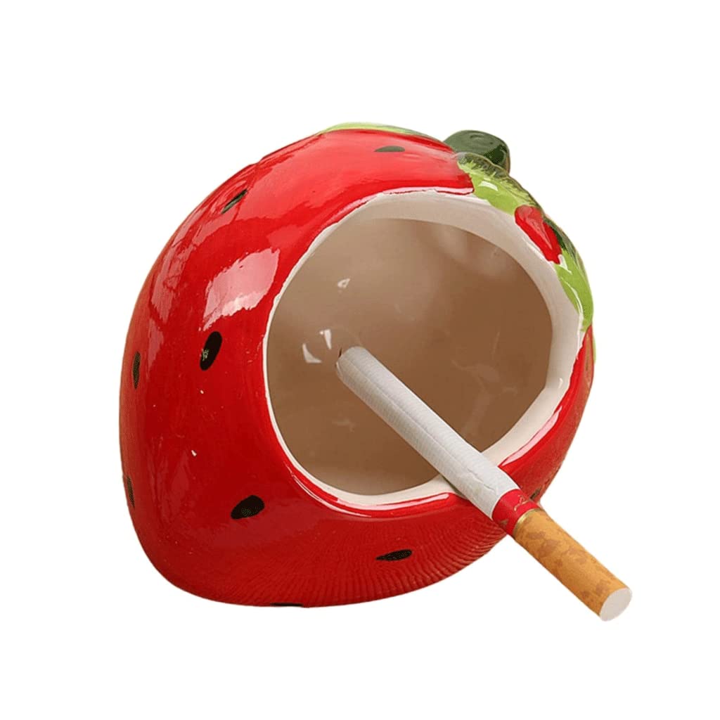AAPIE Posacenere da Esterno a Forma di Fragola Posacenere Rosso Senza Fumo Posacenere da Esterno in Ceramica Posacenere da Esterno per Sigarette Patio Bar Cafe Office