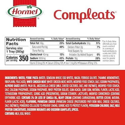 HORMEL COMPLEATS Chicken Alfredo Microwave Tray, 10 oz. (6 Pack)