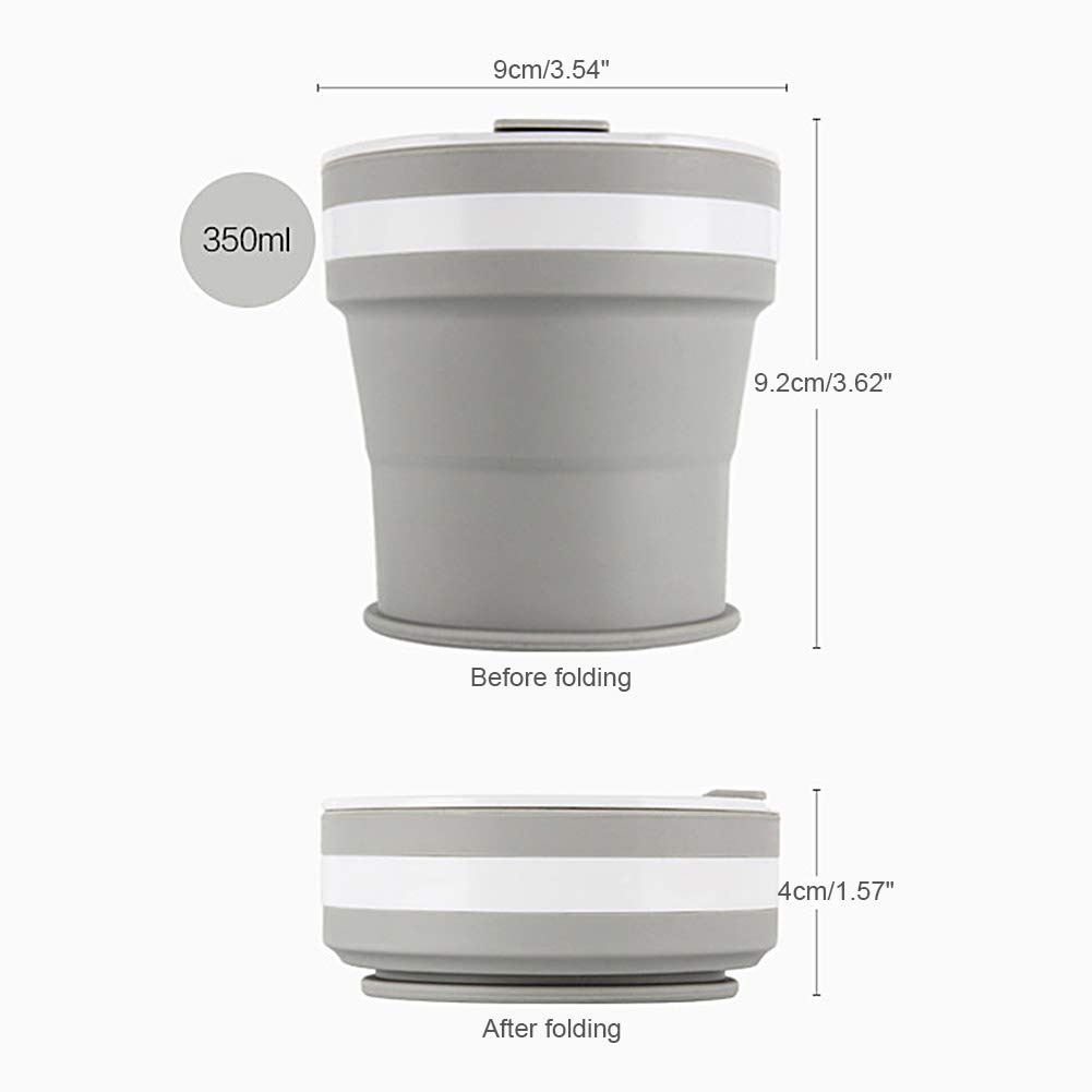 Gutyan Portable Silicone Mug, Folding Cup Telescopic Drinking Cup With Lid Camping Cup Easy, Leak Proof, Scratch Resistant - Image 2