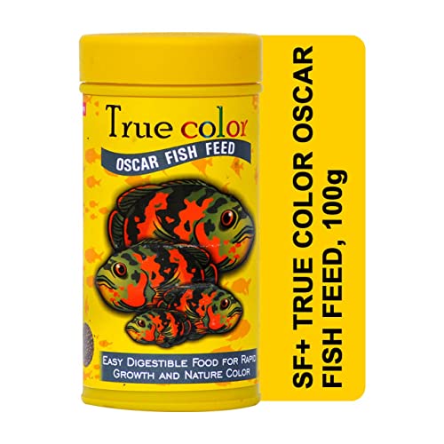 Image of TUNAI Sf+ True Color Oscar Special Fish Food |100G| 4Mm Pellets| Fish Feed Fortified with 55% Protein, Calcium, Vitamins, Has Natural Color Enhancer and Regulates Digestion - All Life Stages