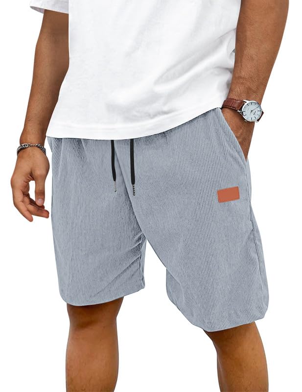 TARAINYA Corduroy Kurze Hosen Herren Baumwolle Kordelzug Shorts Hose Sommer Stretch Mit Taschen