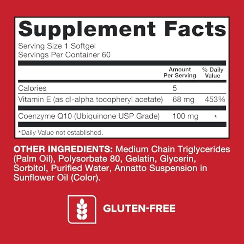 Image of Qunol Ultra CoQ10 100mg 3X Better Absorption Patented Water and Fat Soluble Natural Supplement Form Coenzyme Q10 Antioxidant for Heart Health Packs Softgels, 60 Count