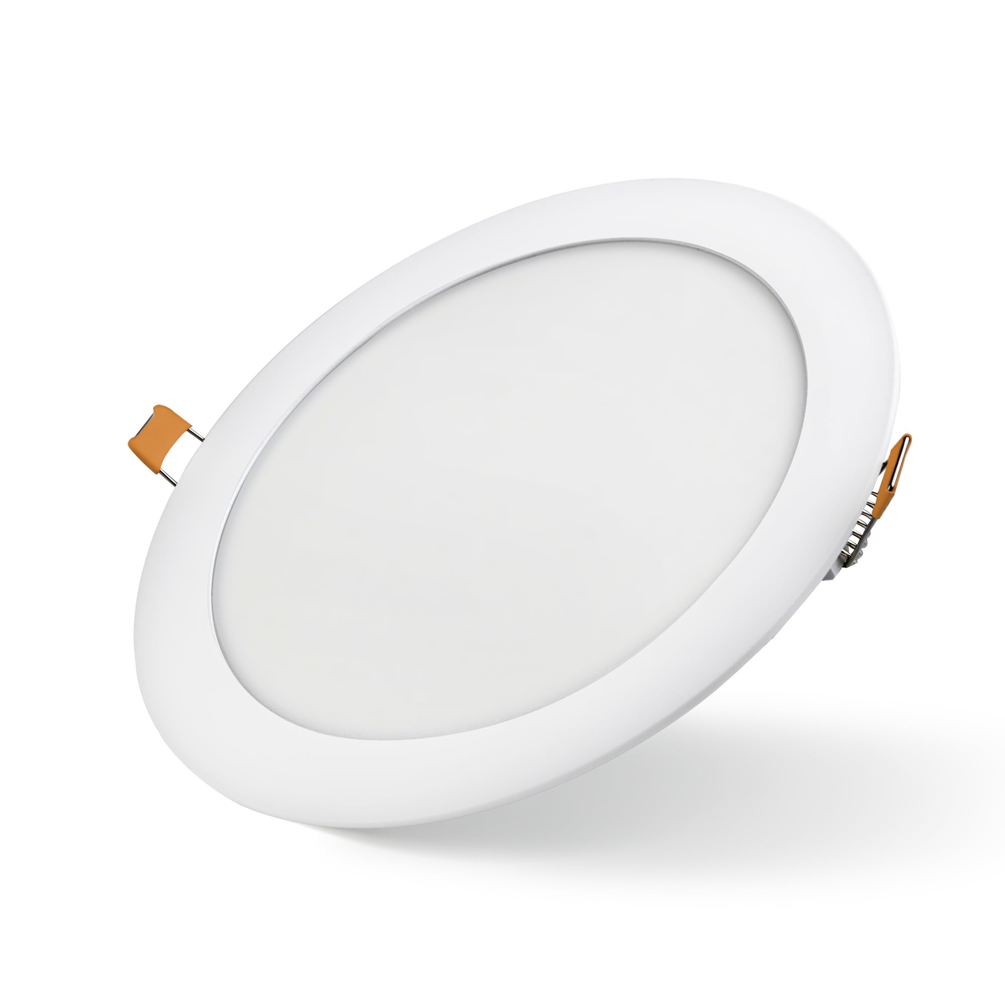 Bright Source White Led Round Panel Downlight, Slimline Recessed Ceiling Spotlight, Trim, 18W, 1440Lm, 3Cct Adjustable Colour 3000K 4000K 6000K, Ip20, 205Mm Cutout