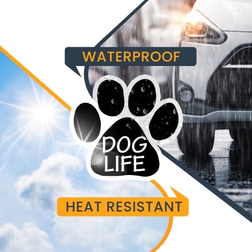 Image of Dog Life Pawprint Car Magnet 5 Inch, Dog Lover Gift | Heavy duty magnetic decal for car, truck, SUV or fridge, full color UV printed