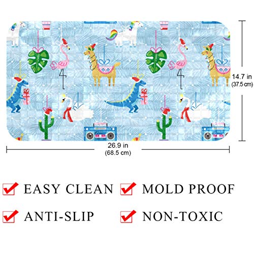 Tapis de douche antidérapant enfant sécurisé bleu 37x67 cm