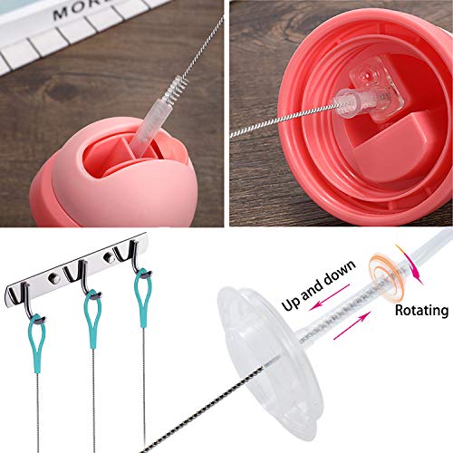 Straw Brush, Nylon Pipe Tube Cleaner 7.5-ihch X 1/3-inch Set of 10 (Pink)