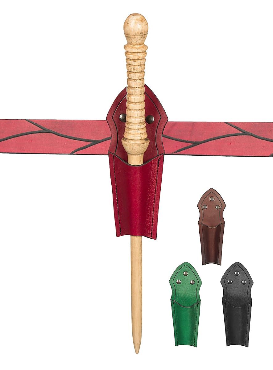 Andracor - Supporto per bacchetta magica in pelle – per fan di Harry Potter, Adepten e grandi Magier – Nero – LARP Cosplay & Fantasy