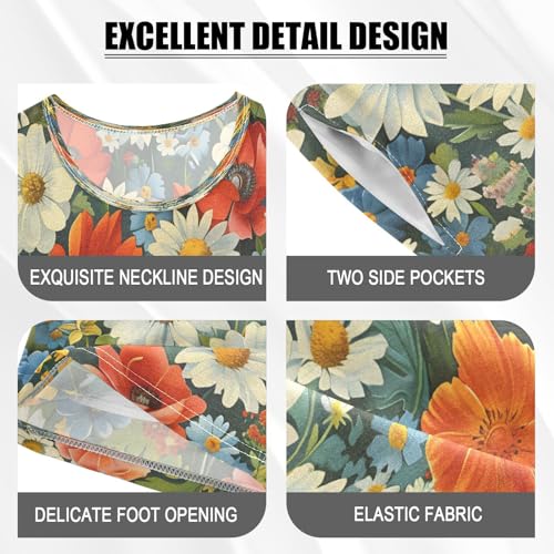 senya Short Sleeve Pajamas Sets Summer Cotton Sleepwear Flower Tile4