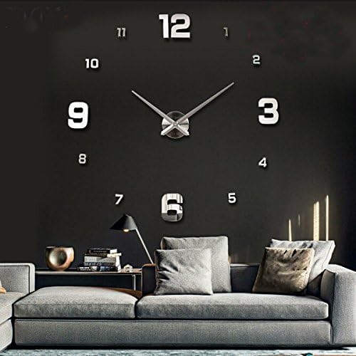 Large DIY 3D Wall Clock Home Decor Mirror Sticker Art