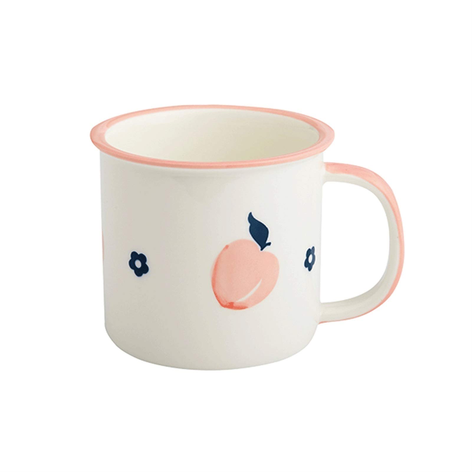 Kaffeetasse Obst Kreative Nachahmung Emaille Tasse Persönlicher Haushalt Milch Kaffee Keramik Tasse Wasserbecher für Zuhause Büro (Rosa)