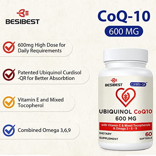 Besibest Coq10 600Mg 2Pcs Bundle With 1000Mg Liposomal Coq10 Ubiquinol Supplement 2Pcs #TOP5