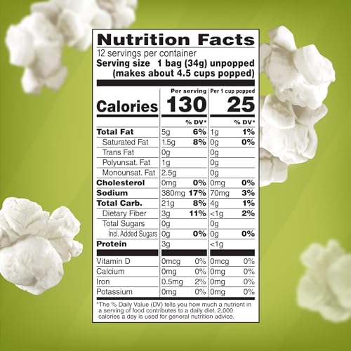 Avocado Oil & Sea Salt Microwave Popcorn - Gourmet Snack Pack of 12 Mini Bags (1.2 oz Each) | No Artificial Preservatives + Create Sticker - image 2