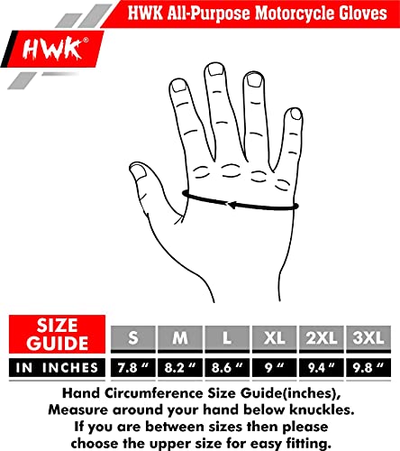 Hwk Motorcycle Gloves For Men & Women Motocross Riding Driving Tactical Cycling Biker Moto Racing All-Purpose Gloves (Blue, M) #TOP4