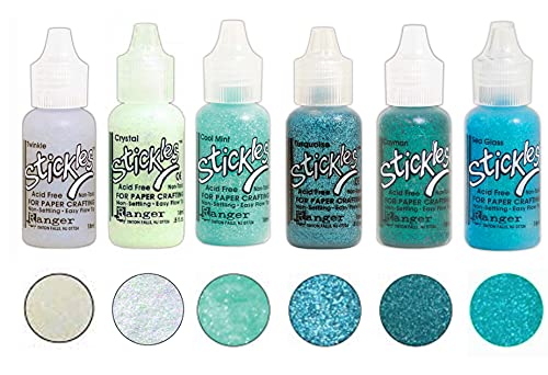 Ranger Stickles Glitter Glue Bundles - Six .5 fl oz Bottles (Frozen Updated)