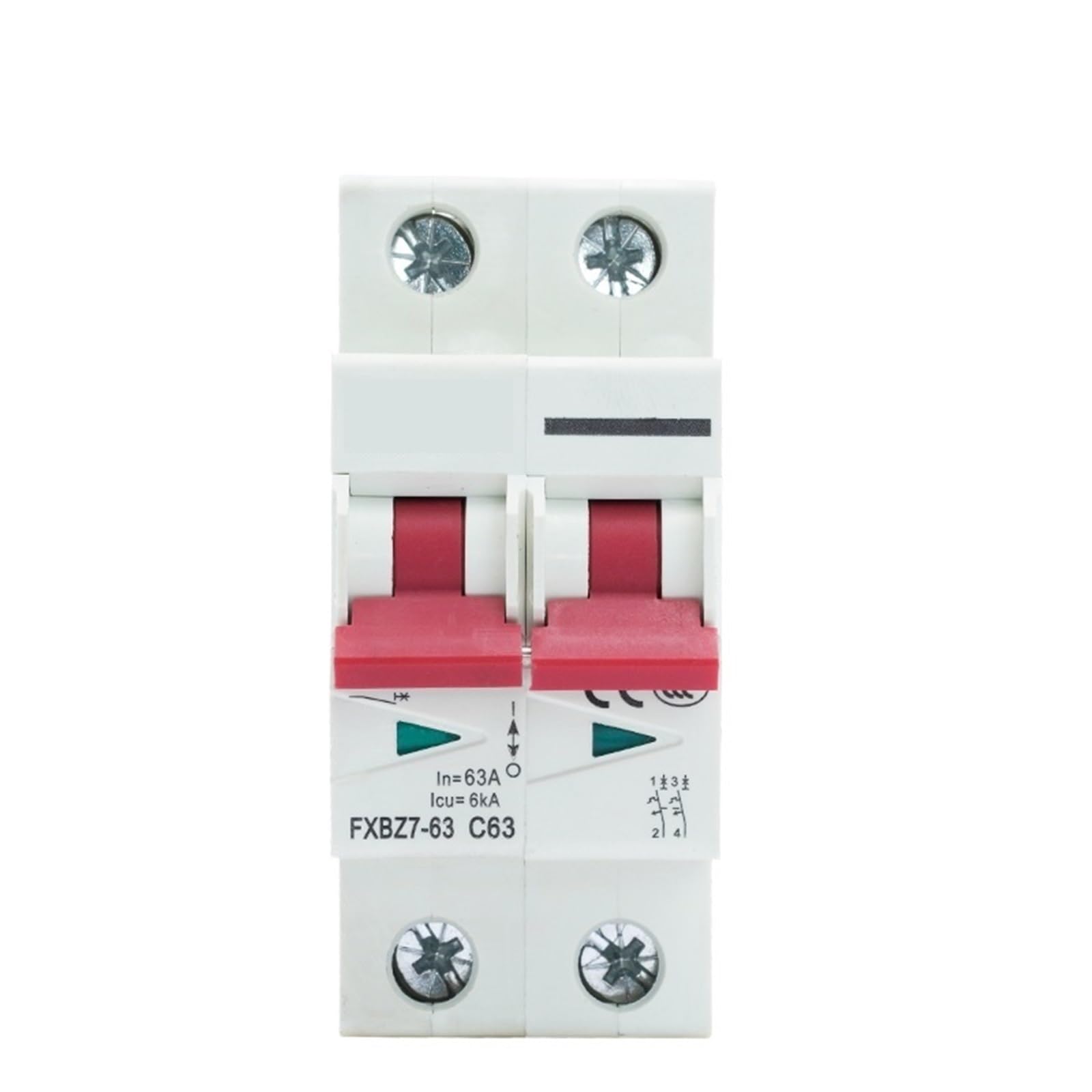Interruttore automatico solare 2P DC 500V VaneAims Interruttore di protezione da sovraccarico 6-63A Montaggio su guida DIN for impianto fotovoltaico
