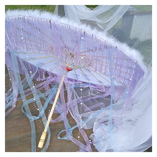 Paraguas paraguas Hanfu accesorios de cinta con borla para restaurar trajes antiguos 1