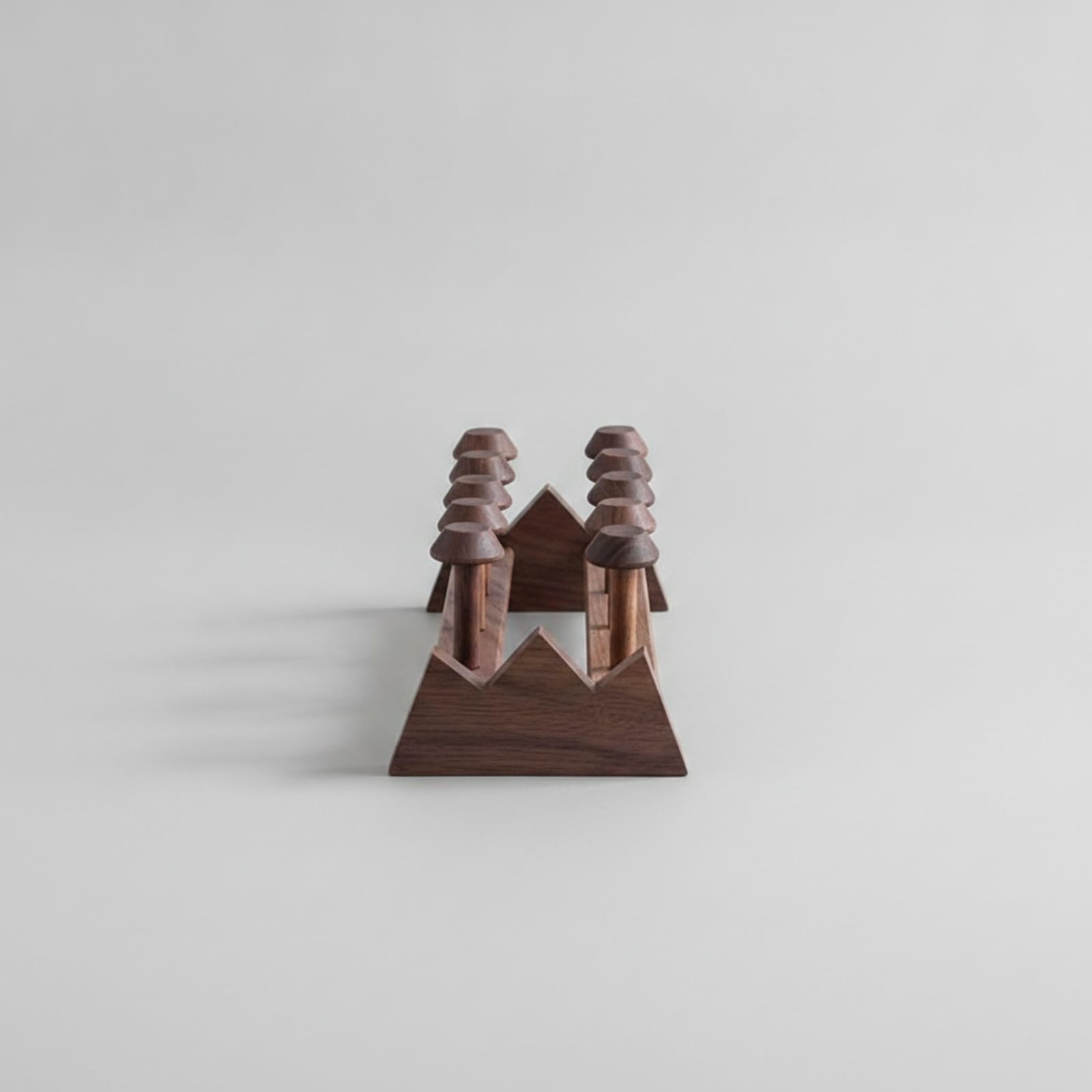 Elegant Tassenständer aus Walnussholz, Walnussholz-Bergform-Krughalter Mit Stehenden Haken Länge 34,8 cm, Breite 11,0 cm, Höhe 8,5 cm