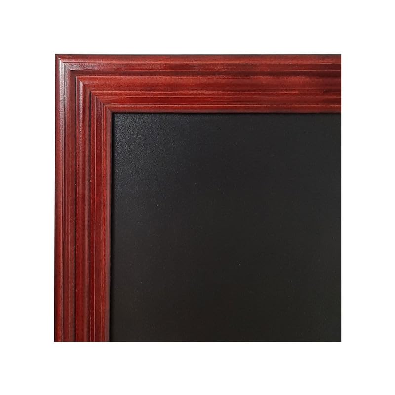Ardesia da parete con cornice in legno color mogano dimensioni 90 x 70 cm - Fabbricazione francese