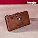 Wrangler Wallet for Women Bifold Card Holder with Zipper Pocket Ladies Clutch Purse with ID Window Brown WG119-W002BR