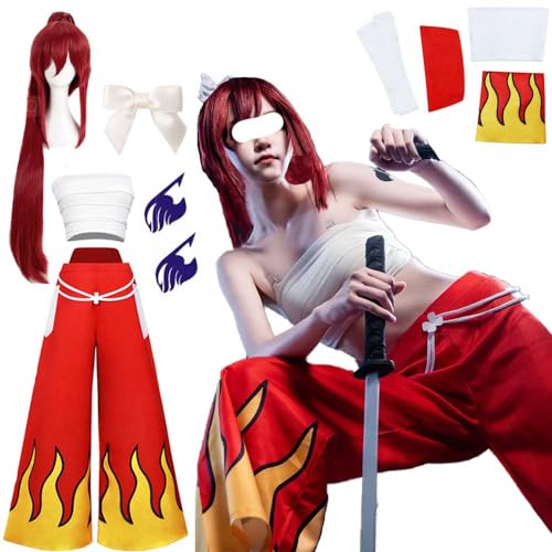 FMPVDI Erza Cosplay Costume Erza Scarlet Cosplay Costume Outfit Uniform Maid Halloween Women