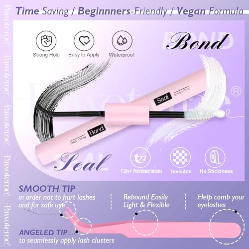 Image of Lash Extension Kit Lash Clusters 80D Full DIY Cluster Eyelash Extension Kit 10-20mm Individual Lashes Mink with Lash Bond and Seal, Lash Tweezers for Self Application (Mink 80D,10-20mm, Kit)