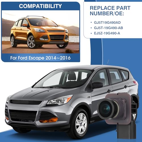 Image of Rear View Backup Reverse Camera Compatible with Ford Escape 2014 2015 2016, Safety Parking Back Up Assist Camera OE Number GJ5T19G490AD GJ5T-19G490-AB EJ5Z-19G490-A