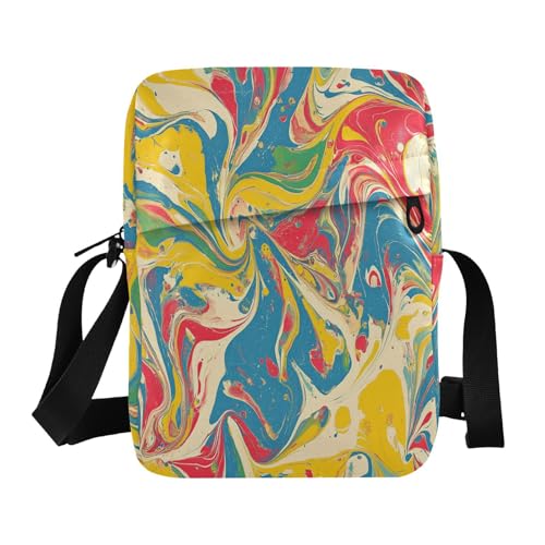 Pop Art Retro Tie-dye Pattern messenger bag green crossbody bags for women cross body purses for women Adjustable Strap for outdoor sports business