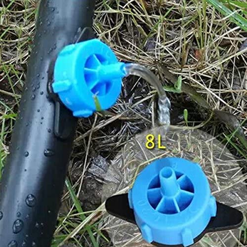 WorldCare® 10Pcs 8L Pressure Compensated Goden Dripper Irrigation Shrub-Saving Equipment Steady Flow Drip Blue