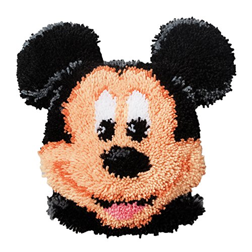 Vervaco Latch Hook Shaped Cushion: Mickey Mouse, Acrylic, Multi-Colour, 30 x 2 x 20 cm