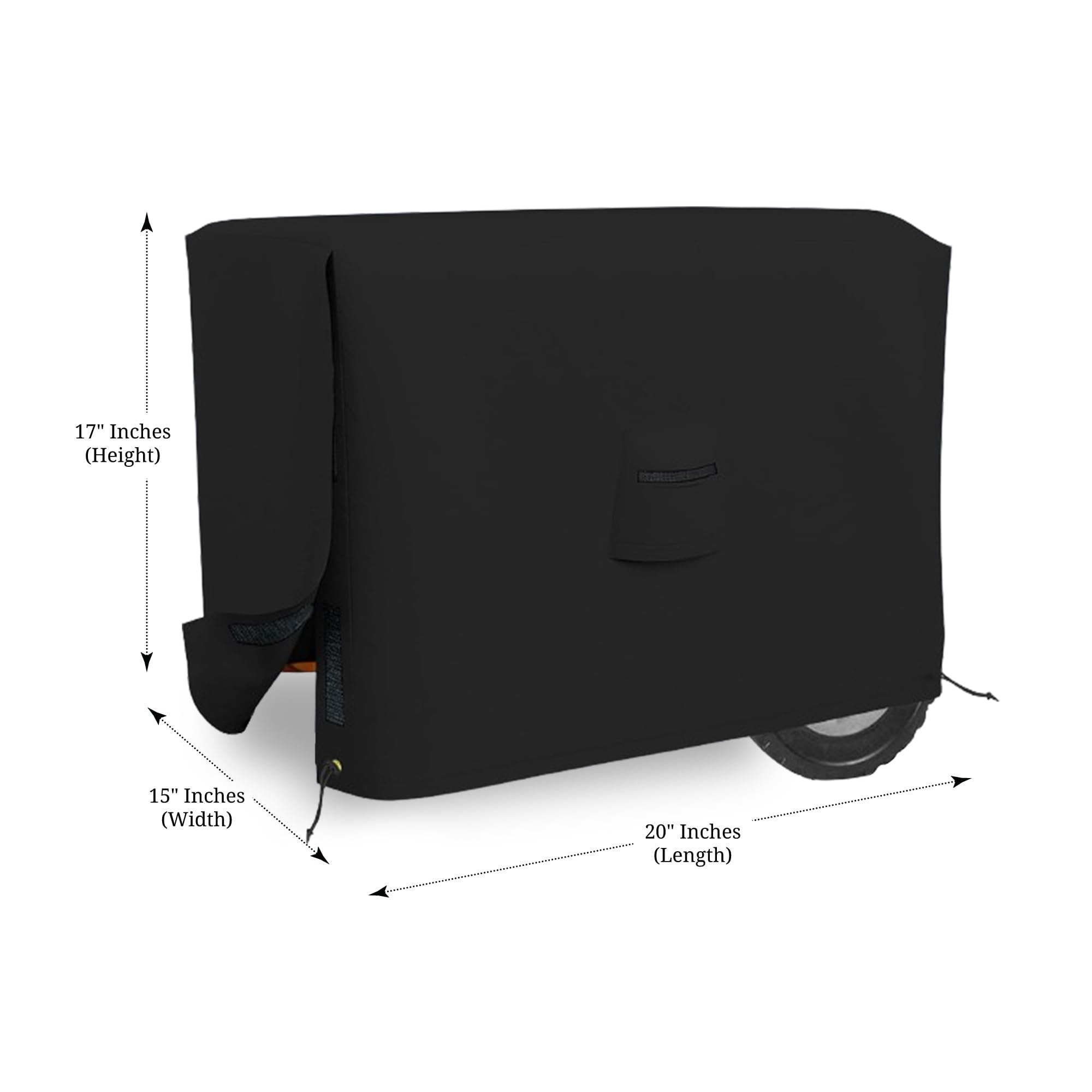 Coperture per generatori da esterni, impermeabili al 100% resistenti ai raggi UV e alle intemperie, rivestimento in PVC, con tasche d'aria, fibbia e velcro per Sungfit (50,8 x 38,1 x 43,2 cm, nero)