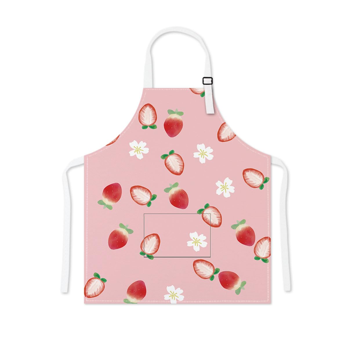 Winsation Strawberry Adult Apron with Pocket, Adjustable Women Men Apron for Cooking Baking Painting Gardening, Cute Gifts for Couple — image 1