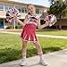 yolsun Cheerleader Costume for Girls Cheerleading Kids Dress up Halloween Cute Uniform High School Cheer leader Outfit（Rosy, 8-9 Years