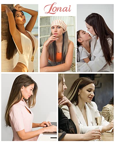 6Pcs Clip In Hair Extensions, Lonai 24" Long Straight Synthetic Clip On Hairpiece For Women Natural Ash Blonde #TOP6