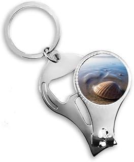 Ocean Water Shell Science Nature Picture Nail Nipper Ring Chaveiro Abridor de Garrafas Cortador