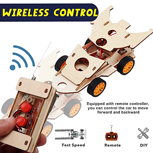 2 In 1 Science Experiment Kits For Kids,Stem Projects Diy Building Remote Control Solar Car Model Kit,3D Puzzles Wooden Motor Set,Assemble Gift Toys For Boys Girls Age 10 11 12 13 14 #TOP1