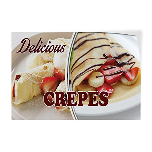 Decal Stickers Multiple Sizes Delicious Crepes Advertising Printing A Industrial Vinyl Safety Sign Label Food & Beverage 36x24Inches