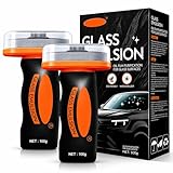 HLOBNI Glass Emulsion Cleaner & Glass Oil Film Remover for Cars – Roll-On Glass Guard with Brush, Removes Oil, Grease & Fog, Anti-Fog Windshield Cleaner for Clear Driving Visibility (Orange)