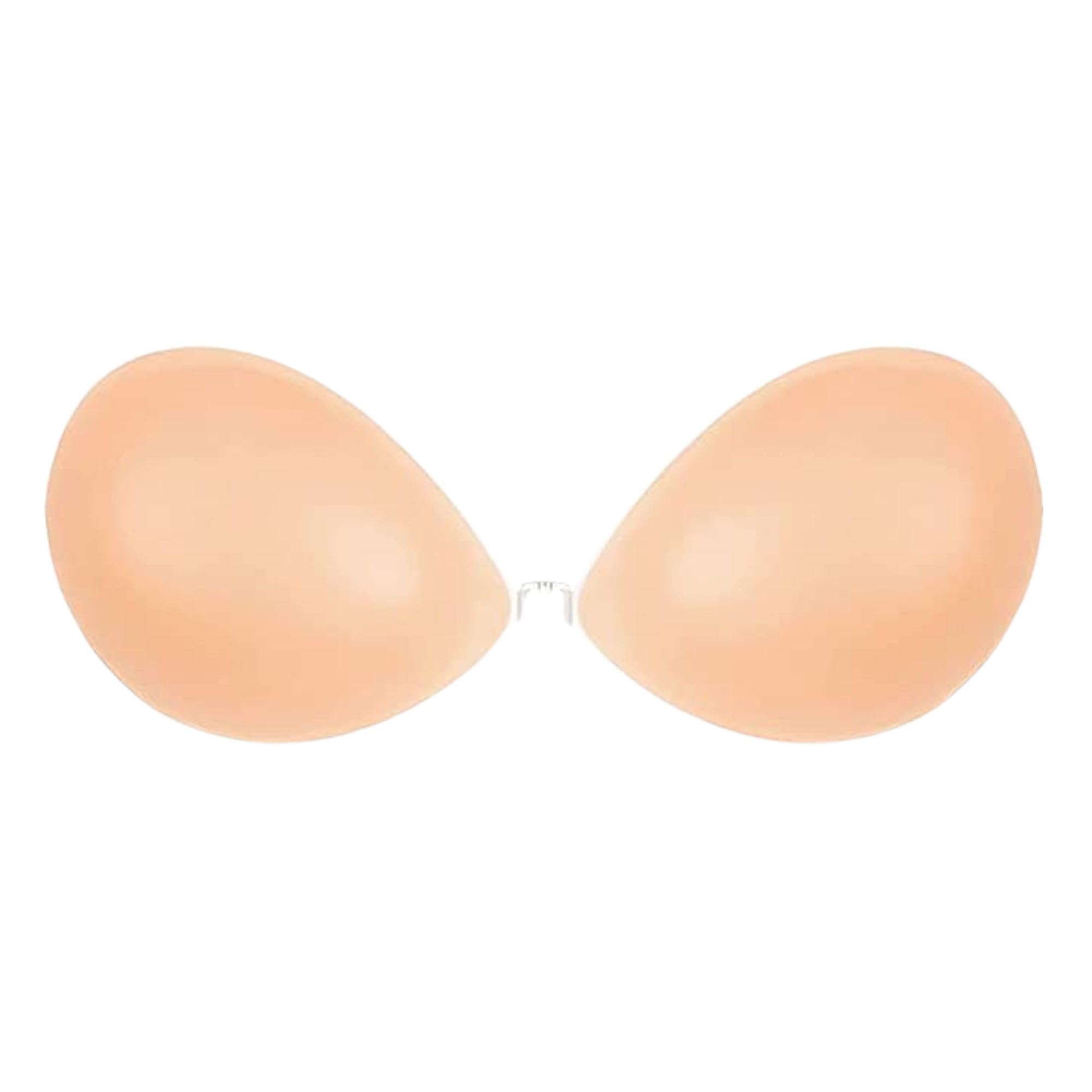 Women’s Reusable Adhesive Push Up Bra – Strapless Invisible Silicone Sticky Bra, Backless Self-Adhesive Lift Bra for Women, Seamless Push Up Bra Beige-image-14
