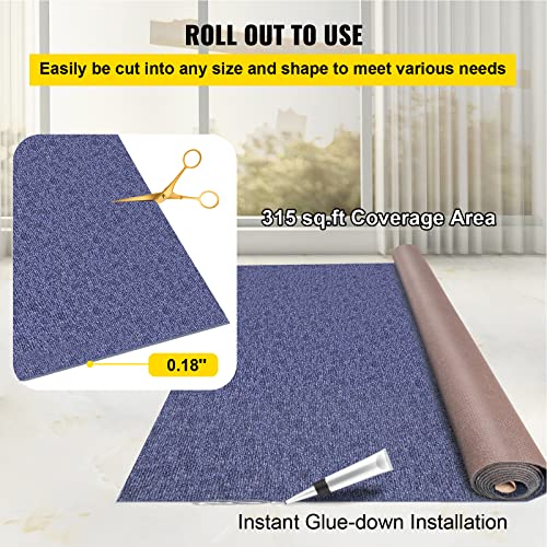 Happybuy 6 ft x 52 ft Deep Blue Marine Carpet for Boats Waterproof - 0.18" Thick Indoor Outdoor Rug Carpet Roll for Home Patio Porch Deck